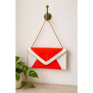 Steve Madden Neon Orange Envelope Clutch Purse Statement Bag Y2K 90s Style